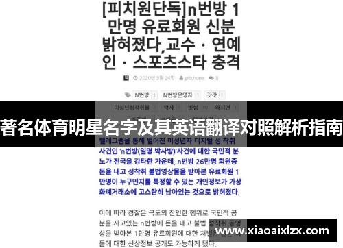 著名体育明星名字及其英语翻译对照解析指南